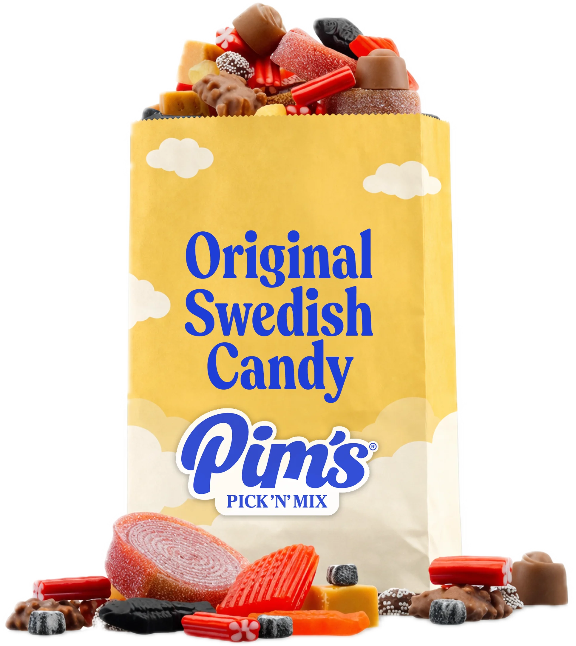 A bag overflowing with Swedish candy